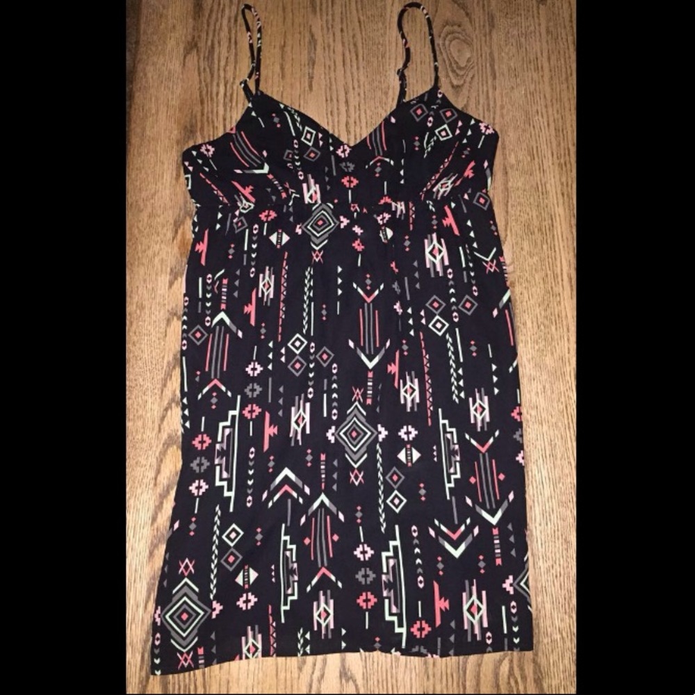 Black printed dress